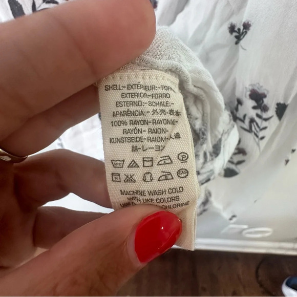 Free People Snap Out of It Swing dress white Blue Floral TunicTank X-Small 1278 - Picture 9 of 12